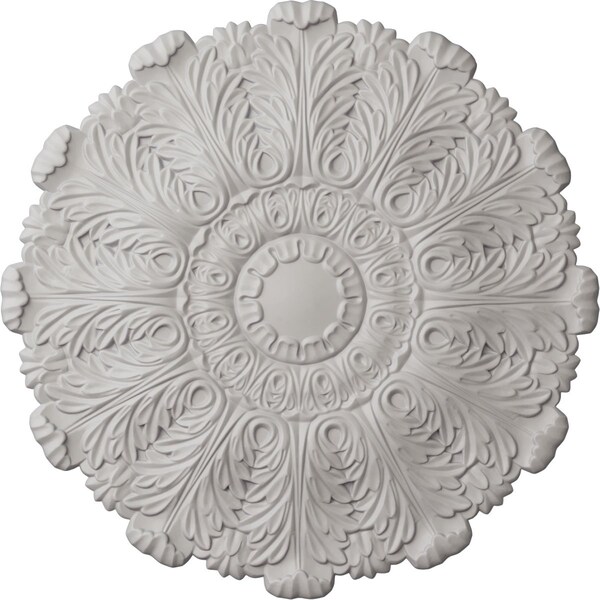 Ekena Millwork Durham Ceiling Medallion (Fits Canopies up to 4 1/4"), Hnd-Painted Ultra Pure White, 31"OD x 1 1/2"P CM31DUUWF - main